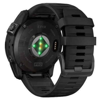 Часы Garmin EPIX PRO (Gen 2) Sapphire Edition 51 мм титановый угольно-серый DLC черный силиконовый ремешок